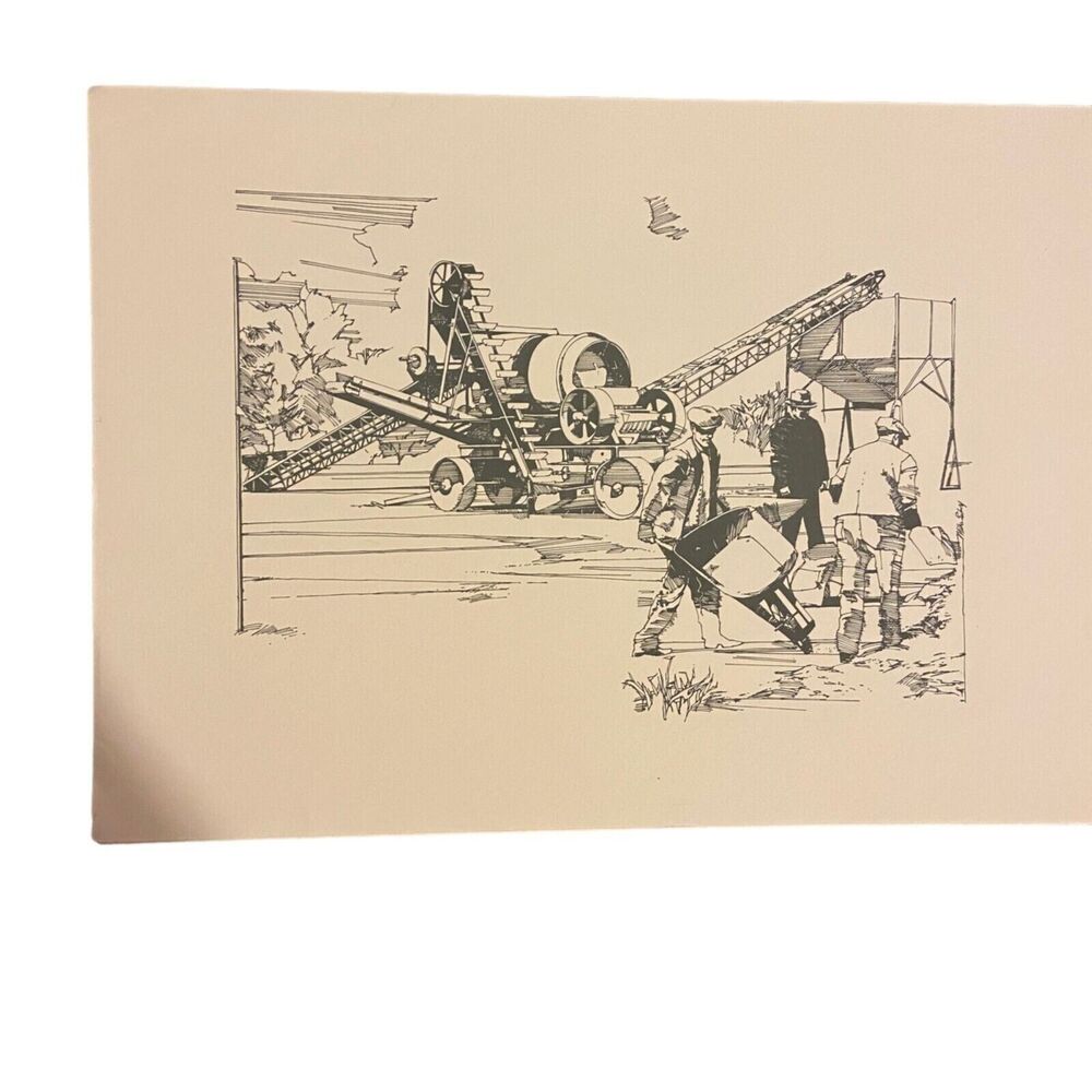 6965 5 Vintage Farm Construction Equipment Drawing Lithographs 18 x 23 inches - Picture 3 of 7